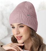 Czapka damska, zimowa, Chiesa, brudny róż, 55-57