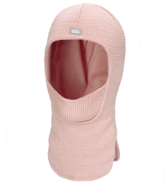 Kominiarka zimowa z wełny merino 100% dla chłopca, Virgon, różowa, 48-52 cm