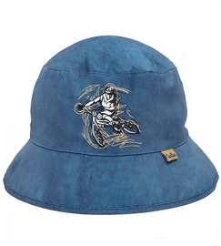Kapelusz dla chłopaka, Bucket Hat, Biker, granatowy, 54-56 cm