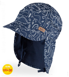 Czapka safari wiązana dla  chłopca filtr UV +30  Serafian rozm. 42-44 cm