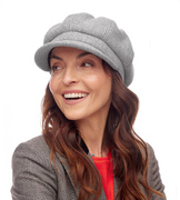 Kaszkiet damski zimowy, Manja, szary, 55-57 cm