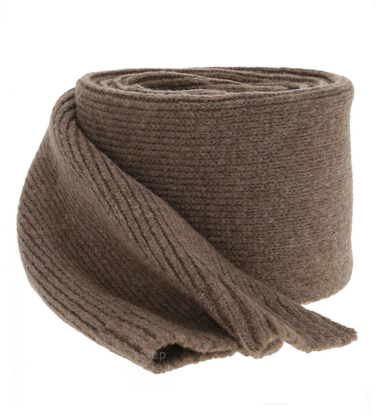 Szalik damski zimowy, z wełną merino, Torella, brązowy (12)