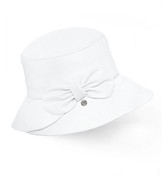 Kapelusz damski letni, LEN, biały, S22-04, 55-56 cm