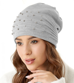 Czapka damska, zimowa, Casstona, szara, 56-59 cm