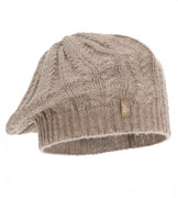 Beret damski z wełną merino, Nensja, beżowy (06), 55-60 cm