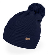 Czapka merino, z pomponem, Mjaia, granatowa,  48-54 cm