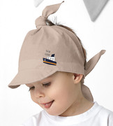 Chustka z daszkiem, dla chłopca, na głowę,  Doonii, fango, 40-46 cm