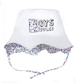 Kapelusz dla chłopca, na lato, Boys Rules, biały, 46-48 cm
