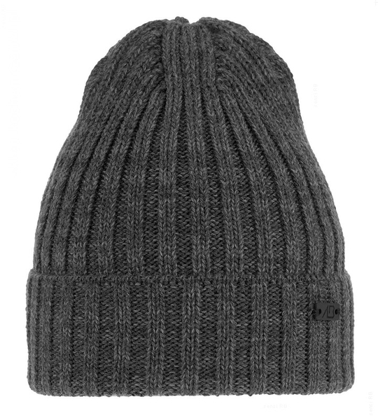Czapka zimowa męska, wełna merino, Miton, grafitowa, 56-59 cm