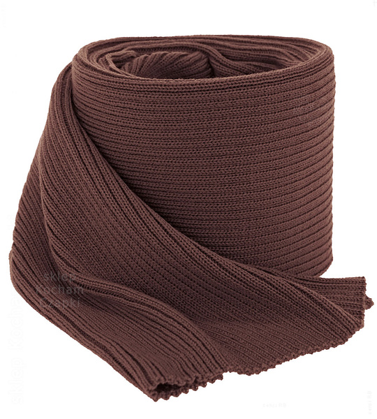 Szalik damski/męski, z wełny 100% merino, zimowy, brązowy, Seicca