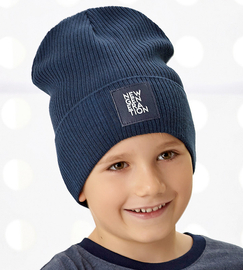 Czapka wiosenna/jesienna dla chłopca, granatowa, Bente, r. 54-56 cm