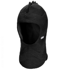 Kominiarka zimowa, merino 100%, dla chłopca, Viseris, czarny, 52-55 cm