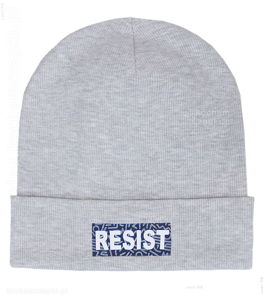 Czapka dla chłopca, bawełniana, beanie, prążek, Resist rozm. 51-54 cm 