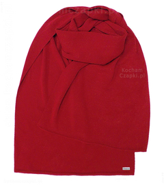 Szal damski, duży szalik, długi, oversize, czerwony, 672, na jesień, zimę