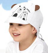 Czapka na lato dla chłopca, safari, biała, Veggo, 49-51 cm