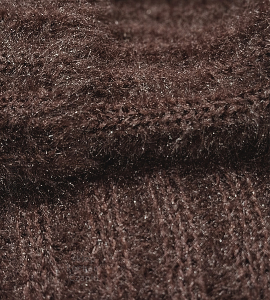 Czapka i szalik damski, komplet zimowy puszysty, Livona, brązowy, 56-59 cm