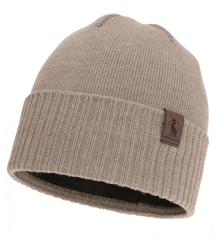 Męska czapka, wełna merino, podszewka polar, Gohan, beżowy (17), 55-60cm