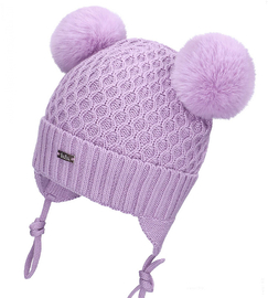 Czapka merino dla dziewczynki, Nena, fioletowy,  40-44 cm