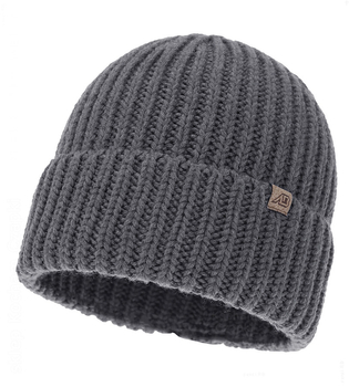 Czapka męska wełniana, 100% merino, Nober, szara, 56-60 cm