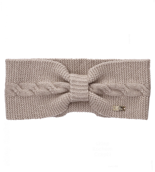 Opaska z wełny merino i kaszmiru dla dziewczynki, Venicia, beżowy, 50-53