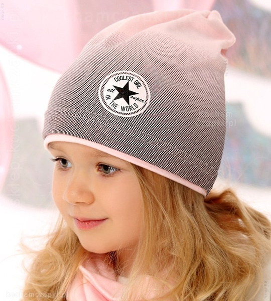 Czapka wiosenna dziewczęca Coolest Girl  musztardowa rozm. 52-55 cm