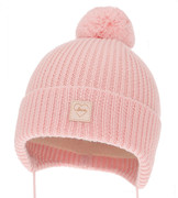 Czapka zimowa dla dziewczynki, 100% merino, podszewka merino, Vahana, róż pudrowy, 44-47 cm