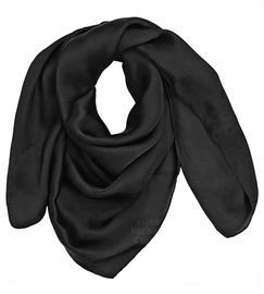 Chusta damska, apaszka satynowa, czarny, 70x70 cm