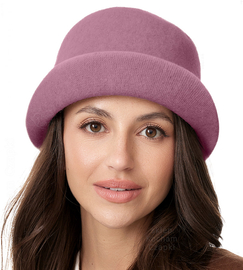 Kapelusz damski zimowy, wełniany, Demeter, wrzosowy, 56-57 cm
