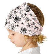 Chustka na głowę, opaska dla dziewczynki, na gumce, Fjuria, róż pudrowy blady , 46-49 cm