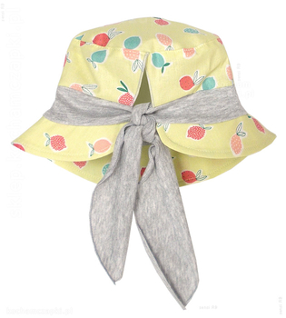 Kapelusz dla dziewczynki, cytrynowy + szary, Sweet Life, 47-49 cm