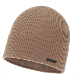 Czapka męska, wiosenna/jesienna, wełna merino, Ellfur, kamel, 55-57 cm