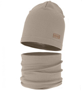 Czapka i komin dla chłopca, komplet wiosenny jesienny, Zrifer, oliwkowy, 52-54 cm