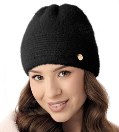 Czapka damska zimowa, Rastina, czarna, 55-57 cm