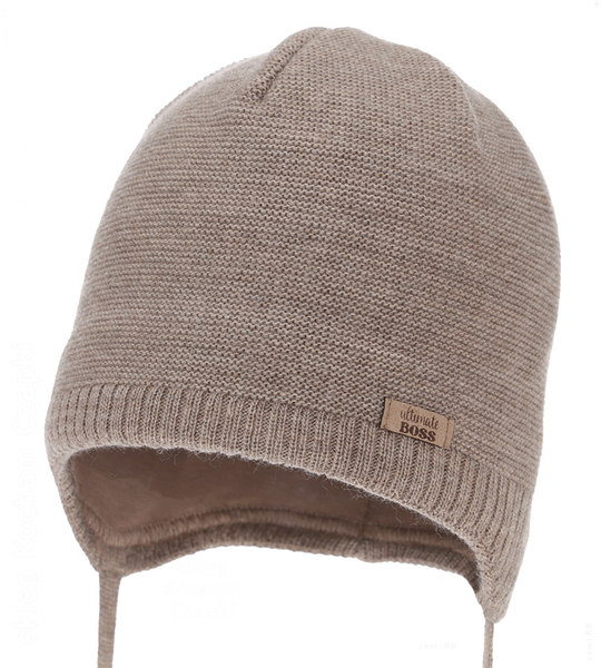 Czapka na jesień/wiosnę dla chłopca, Lavdis, beżowa, 44-46 cm