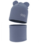 Komplet wiosenny/jesienny dla chłopca, czapka i komin, Myces, niebieski, 50-52 cm