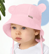 Kapelusz dla dziewczynki, muślinowy, różowy (2), Alcotia, 48-50 cm