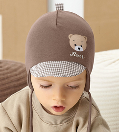 Czapka wiosenna/jesienna dla chłopca, cappucino, Rotalu, 42-45 cm