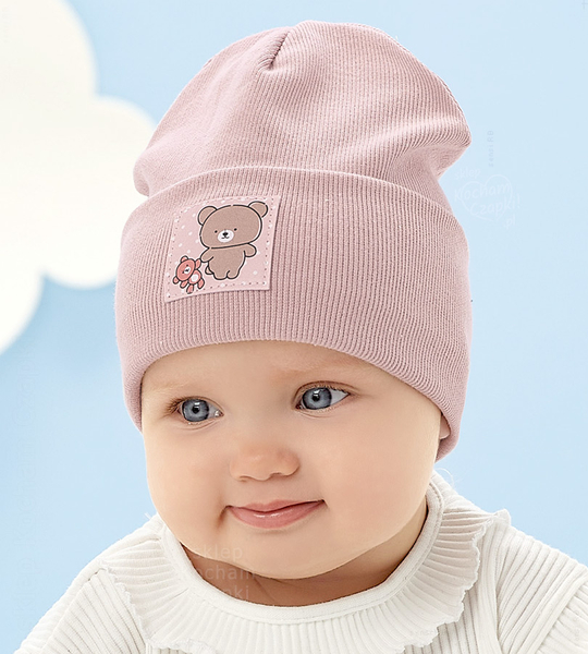 Czapka wopsenna/jesienna dla dziewczynki, prążek, beanie,  Osmea, 40-42 cm