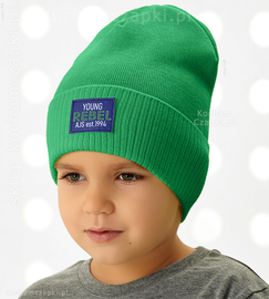 Czapka wiosenna-jesienna chłopięca, zielona, Young Rebel, 51-55 cm