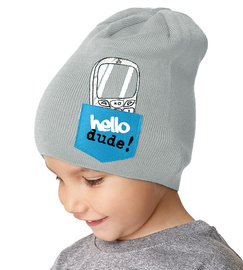 Czapka wiosenna/jesienna dla chłopca, szara, Hello Dude, rozm. 46-50