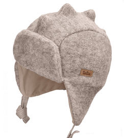 Czapka dla chłopca, na zimę, wełniana, Gyapju, beżowa, 50-52 cm