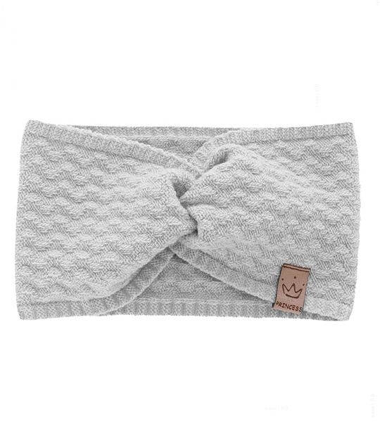 Opaska dla dziewczynki, dzianinowa, Jojga, szara jasna, 49-52