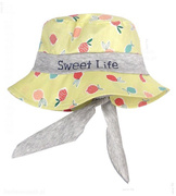 Kapelusz dla dziewczynki na lato,  cytrynowy,  Sweet Life, 47-49 cm
