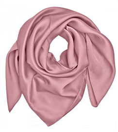 Chusta damska, apaszka satynowa, róż wrzosowy, 70x70 cm