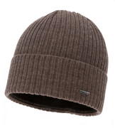 Czapka zimowa męska, 50% merino, podszewka polar,  Labrot, brązowy (01) , 55-57 cm