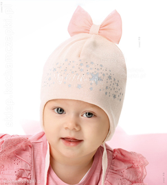 Czapka dzianinowa dla dziewczynki Little Star rozm. 44-46cm