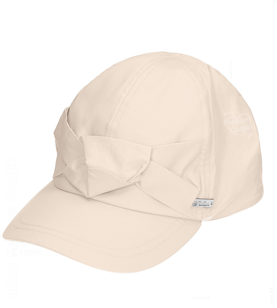 Czapka z daszkiem dla dziewczynki, UV 30+, Dolvito, beżowa, 48-52 cm