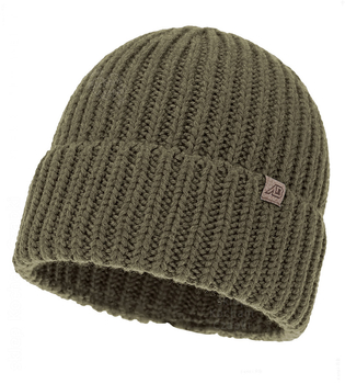 Czapka męska wełniana, 100% merino, Nober, khaki, 56-60 cm