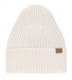 Czapka wiosenna/jesienna damska, prążek, Semmina, biała, 55-60  cm