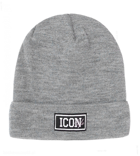 Czapka damska/młodzieżowa, beanie, Icon Style, szary ciemny, rozm. 55-57 cm